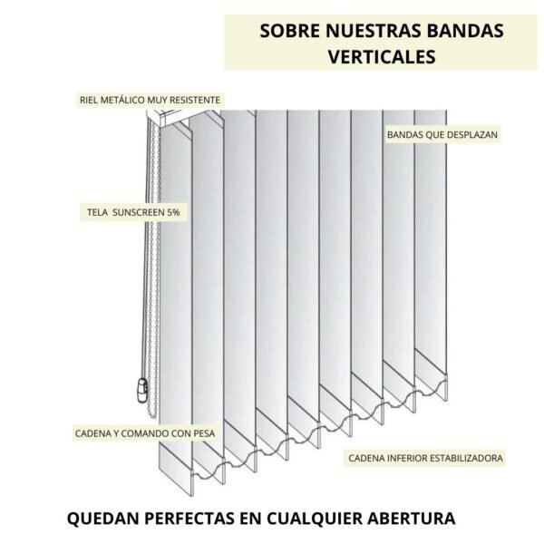 Cortina Banda Vertical Traslucida Lux Ancho 140x210 Alto - Imagen 4