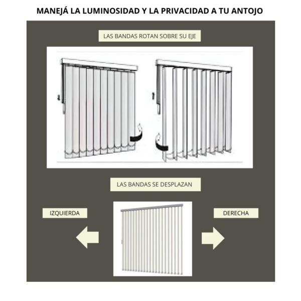 Cortina Banda Vertical Blackout Premium Ancho 180x220 Alto - Imagen 4