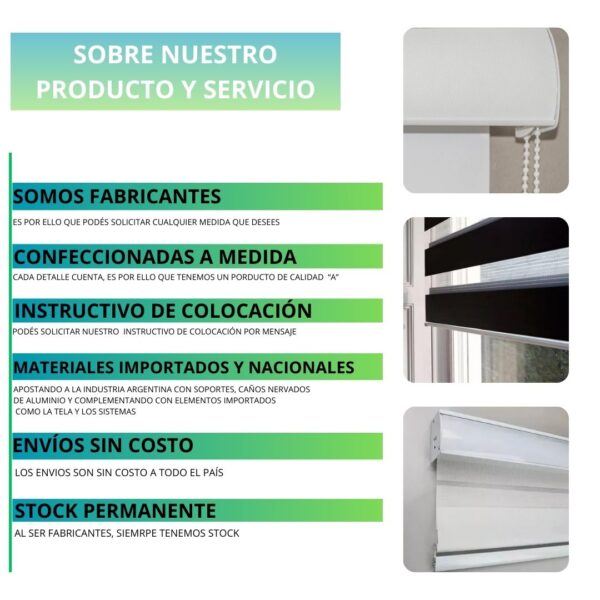 Cortina Roller Zebra Traslucida Eclipse Ancho 090x220 Alto - Imagen 5