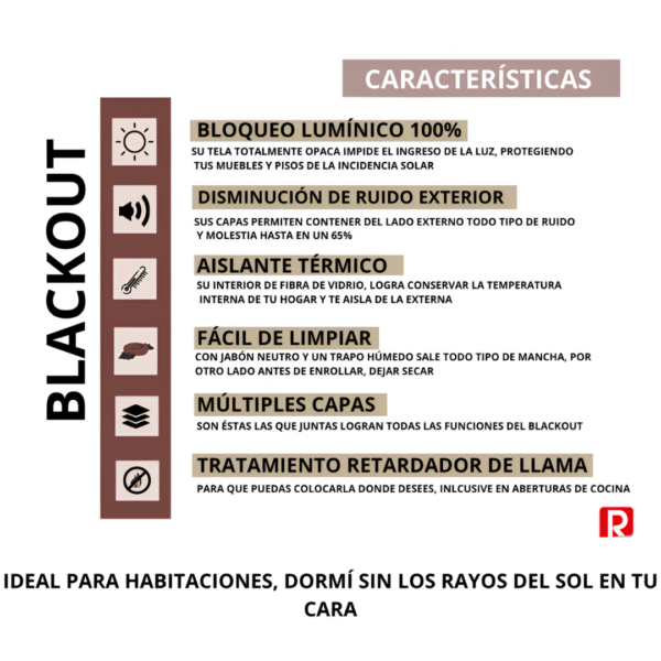 Cortina Banda Vertical Blackout Premium Ancho 180x220 Alto - Imagen 3